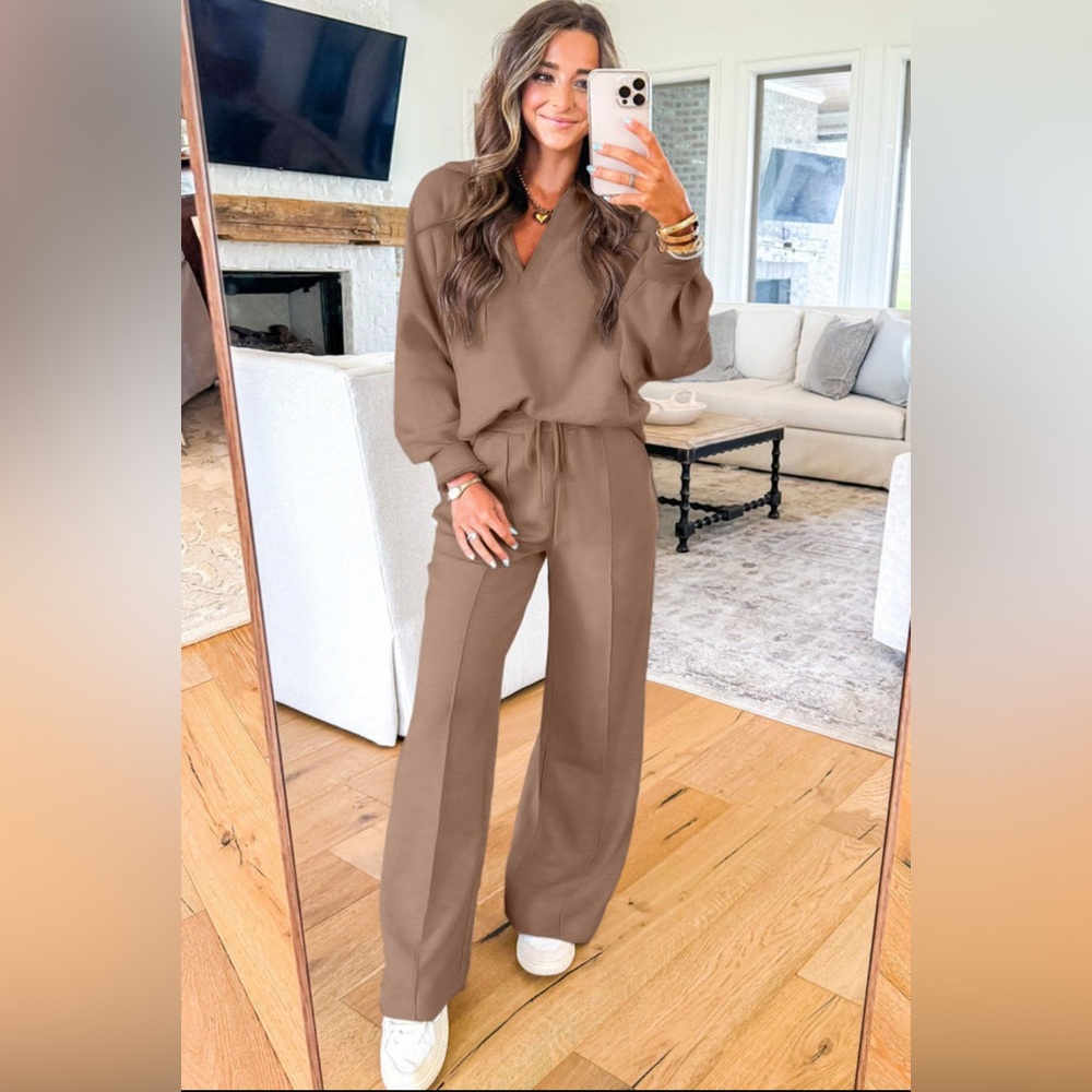 Celine- Tan two piece lounge set